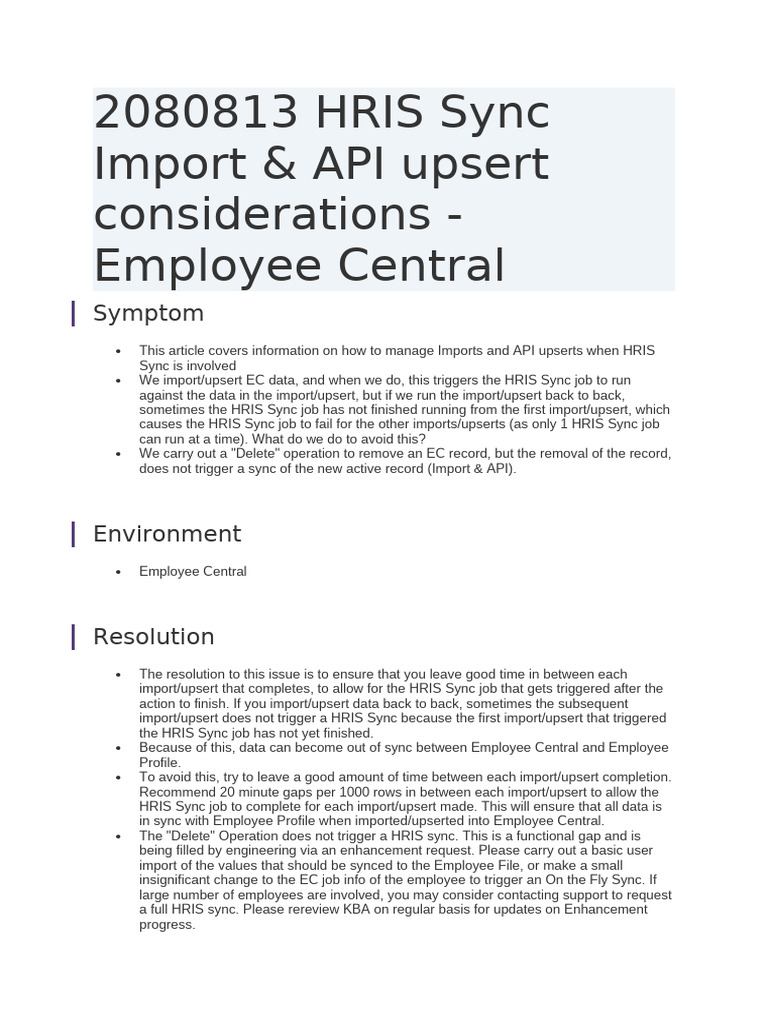 Hris Sync Tips For Employee Central Pdf