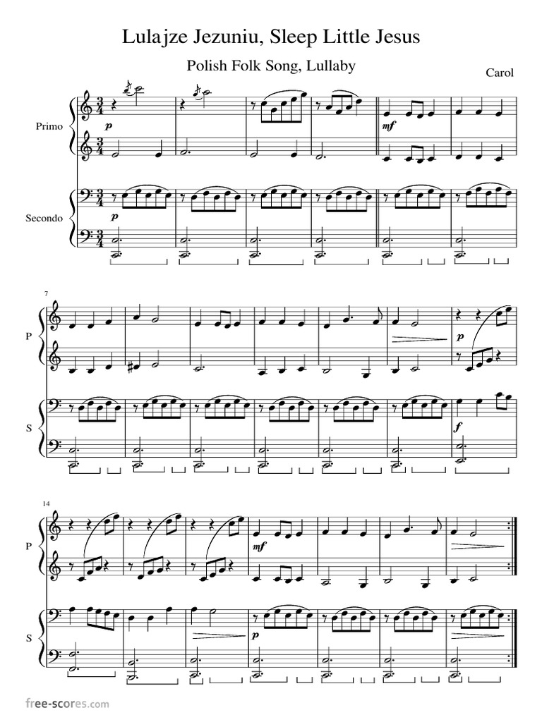 Polish Lullaby Lulajze Jezuniu PDF Lullabies Children's Songs
