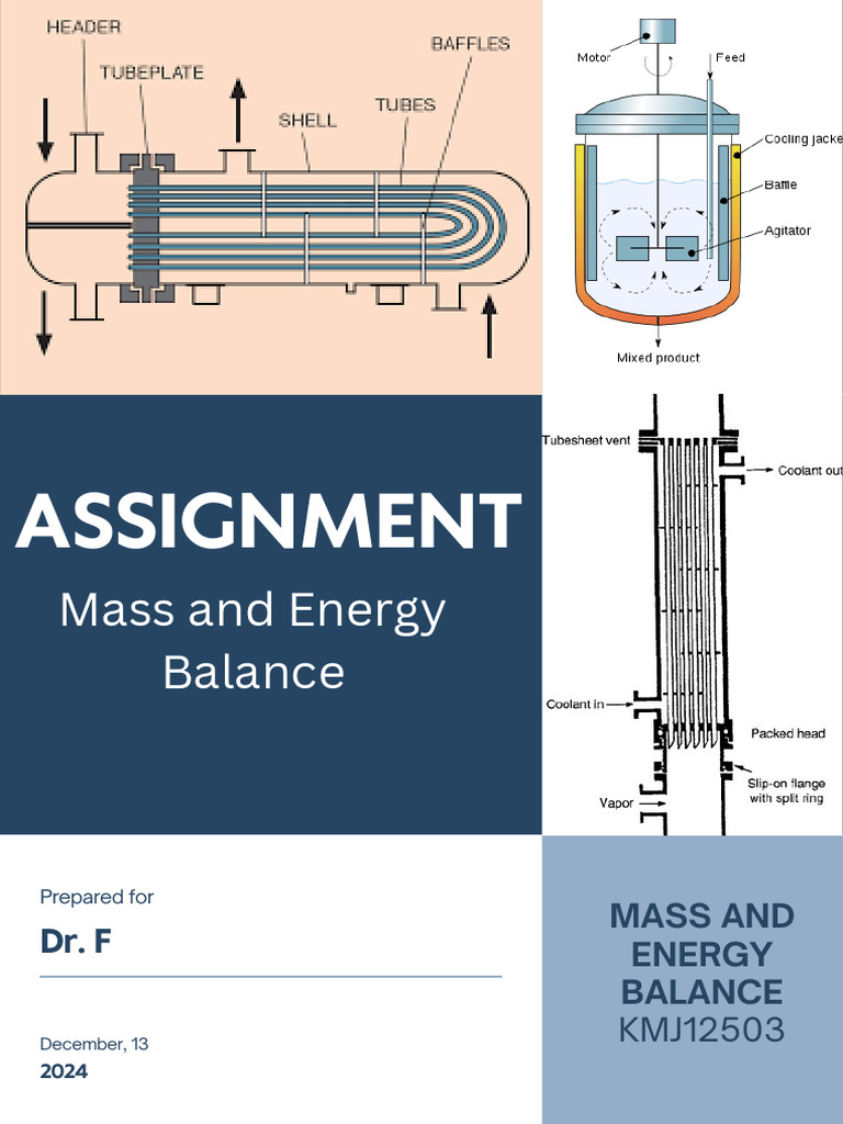 Mass and Energy Balance Assignment Guide | PDF | Heat Exchanger | Heat