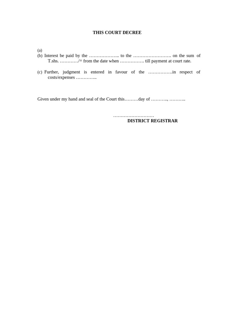 This Court Decree | PDF