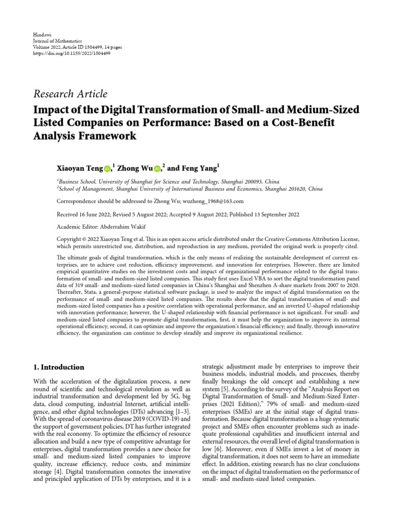 Impact of The Digital Transformation of Small - and | PDF | Microsoft ...