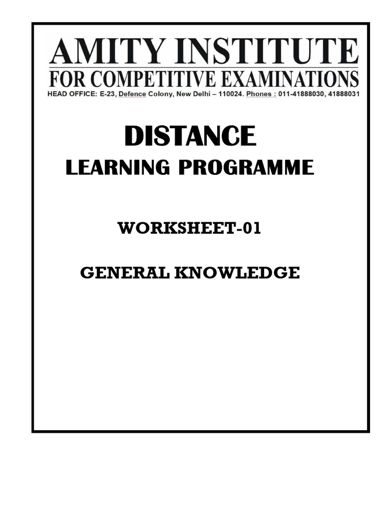General Knowledge Worksheet on India | PDF | Indian Independence ...