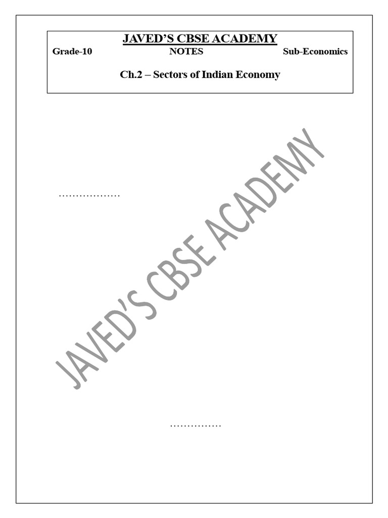 Sectors of the Indian Economy Explained | PDF | Employment | Economy Of ...