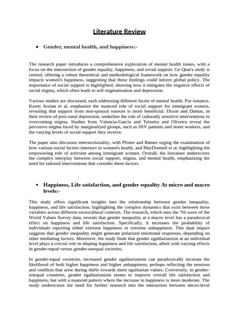 Gender Equality's Impact on Happiness | PDF | Gender | Gender Studies