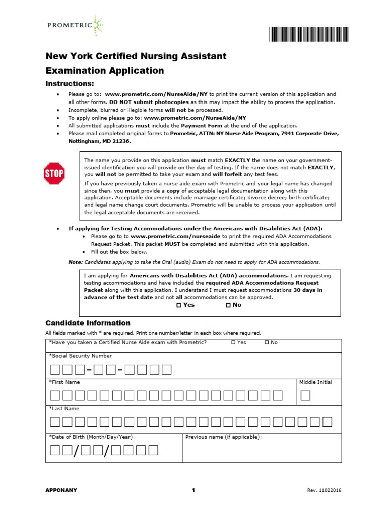 Ny Cna App | PDF | General Educational Development | Race And Ethnicity ...