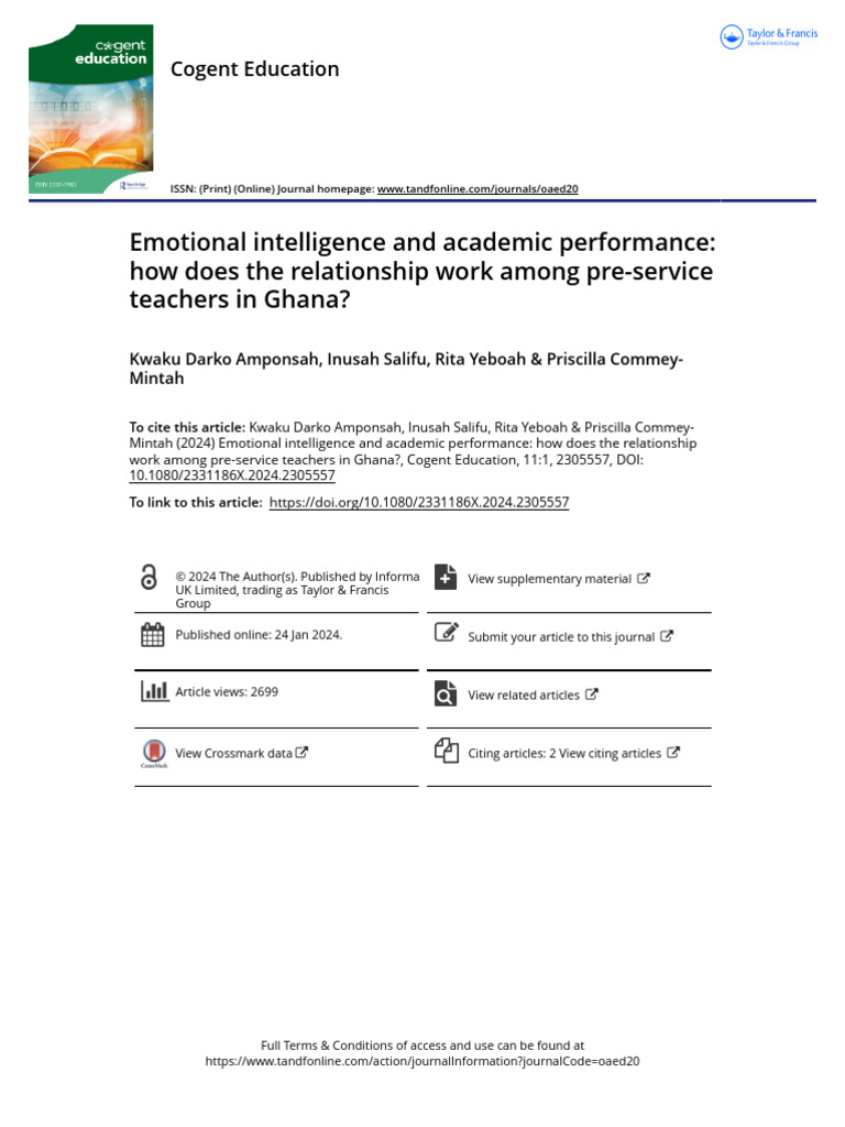 Emotional Intelligence and Academic Performance How Does The ...