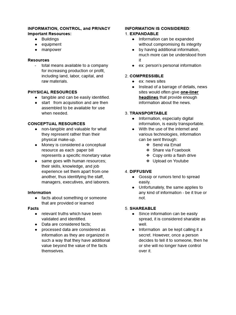 Understanding Information Control and Value | PDF | Internet Of Things ...