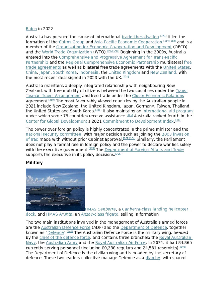 Australia’s Trade and Defence Policies | PDF | Australian Defence Force ...