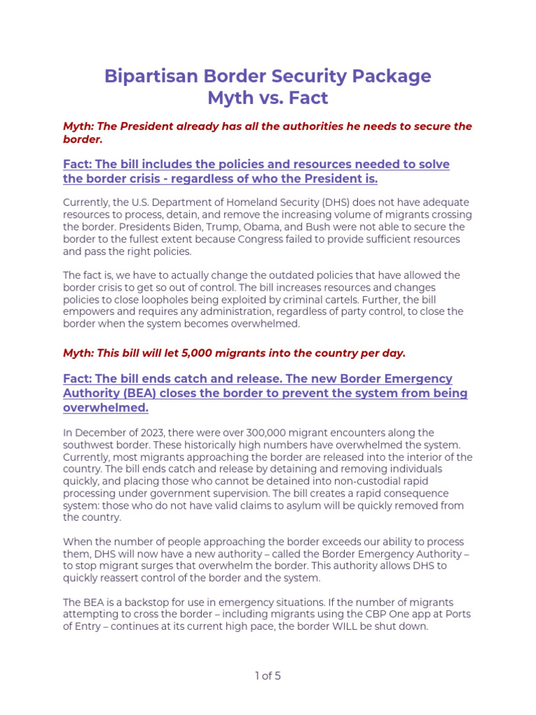 Bipartisan Border Security Myths Debunked | PDF | Immigration | Right ...