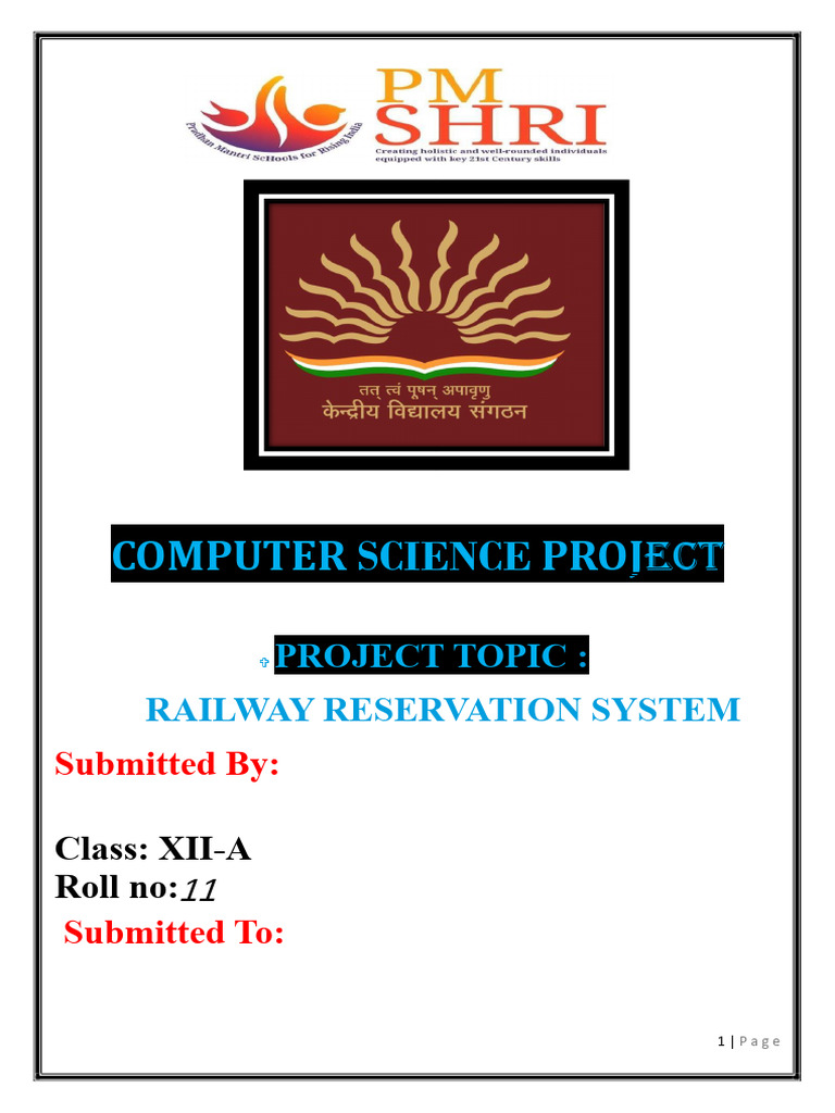 Railway Reservation System Project | PDF | User (Computing) | Password