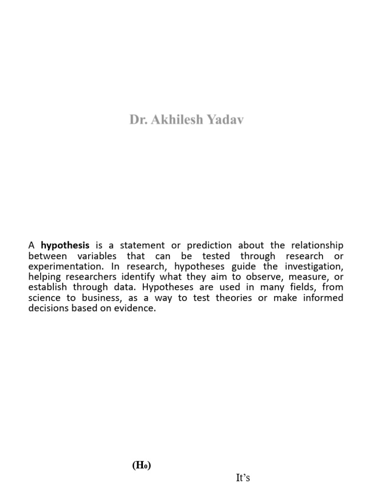 Unit 4 Testing of Hypothesis | PDF | Hypothesis | Type I And Type Ii Errors