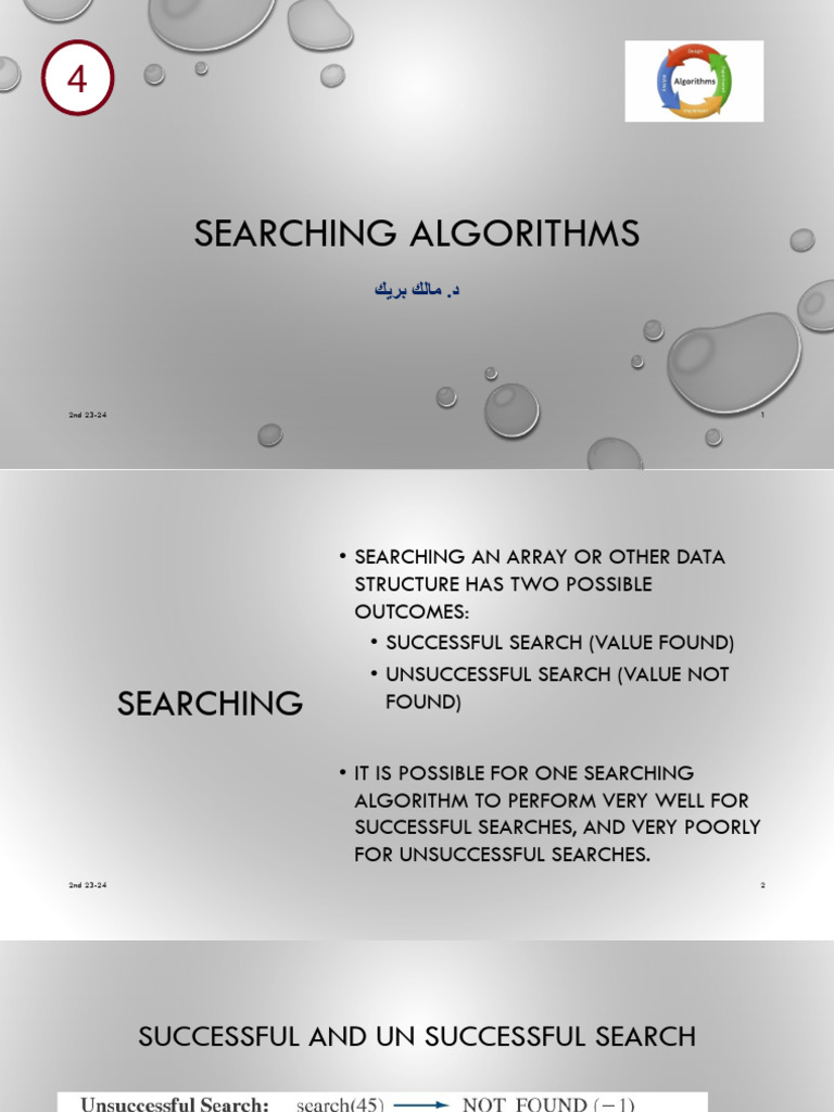 Overview of Searching Algorithms | PDF | Computer Programming ...