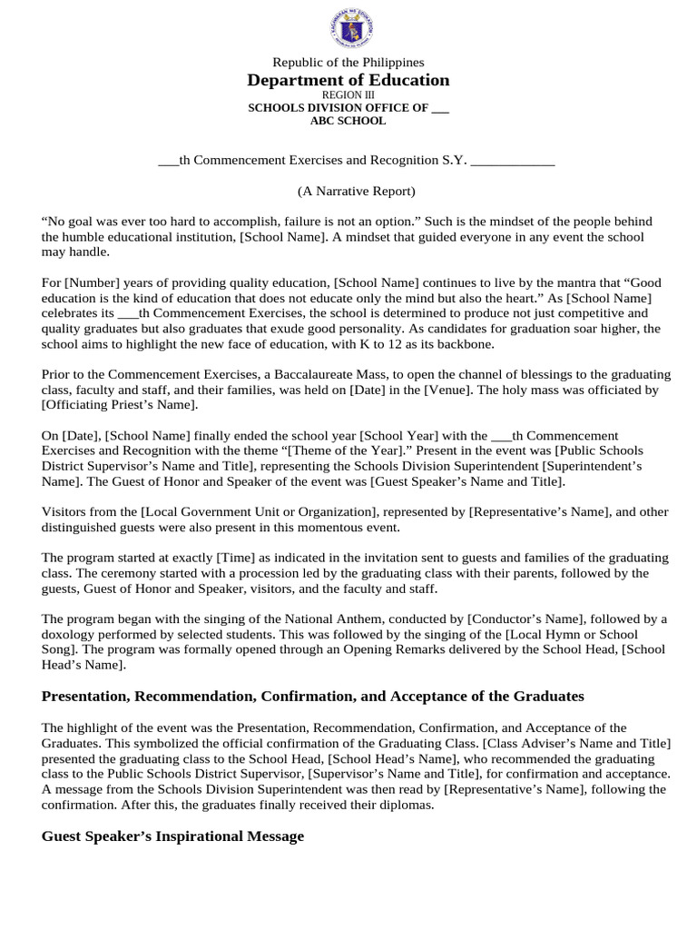 ABC School Commencement Report 2023 | PDF