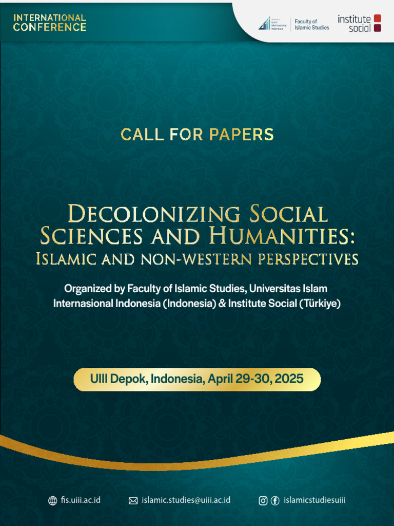 Call For Papers - Decolonizing Social Sciences and Humanities Islamic ...