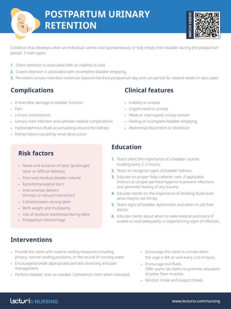 Nursing CS Postpartum Urinary Retention 01 | PDF | Urinary Incontinence ...