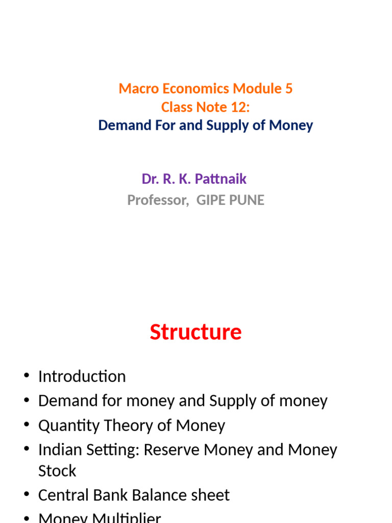 Demand and Supply of Money Explained | PDF | Money Supply | Money