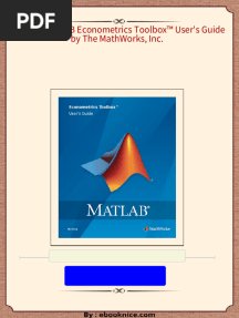 Full Download (Ebook) MATLAB Econometrics Toolbox™ User's Guide by The MathWorks, Inc. PDF DOCX