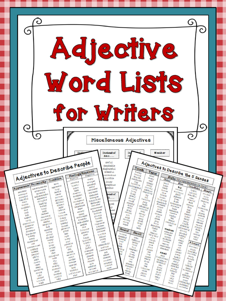 AdjectiveWordListsforWriters 1 | PDF