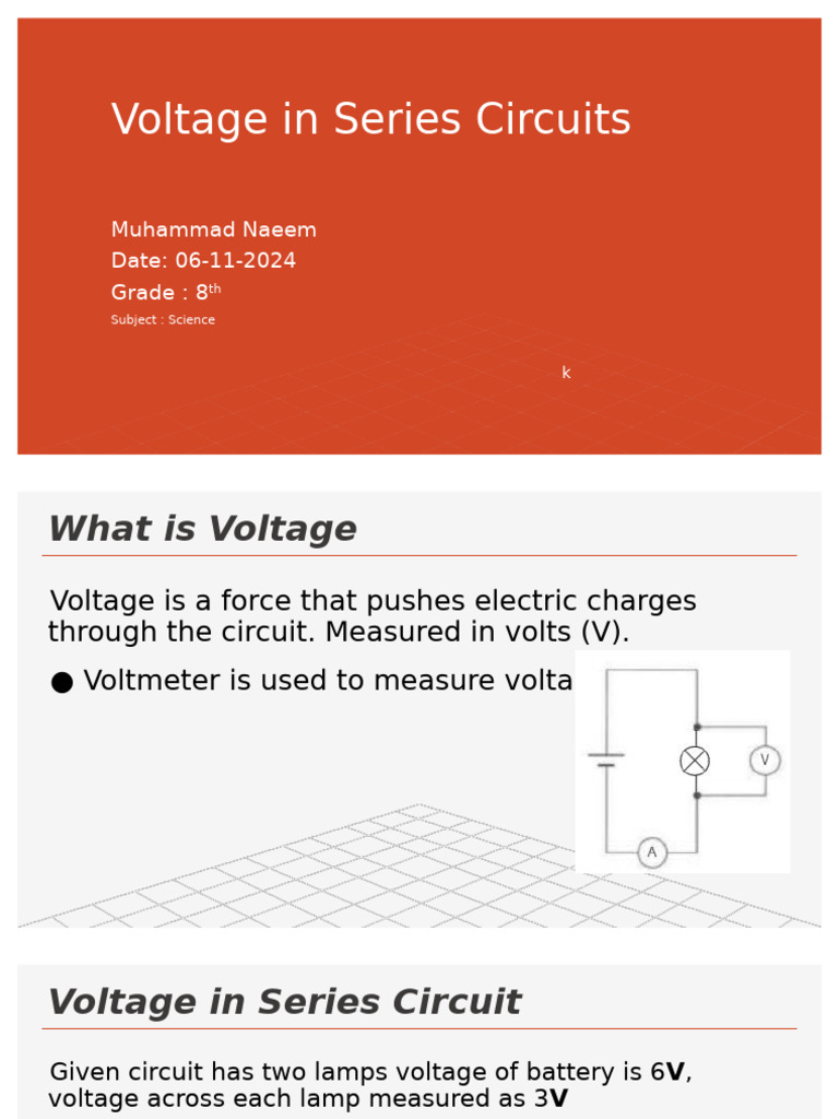 Voltage in Series Circuit | PDF | Voltage | Series And Parallel Circuits