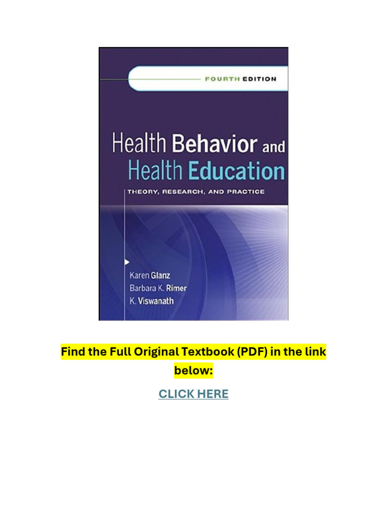 Health Behavior and Health Education Theory, Research, and