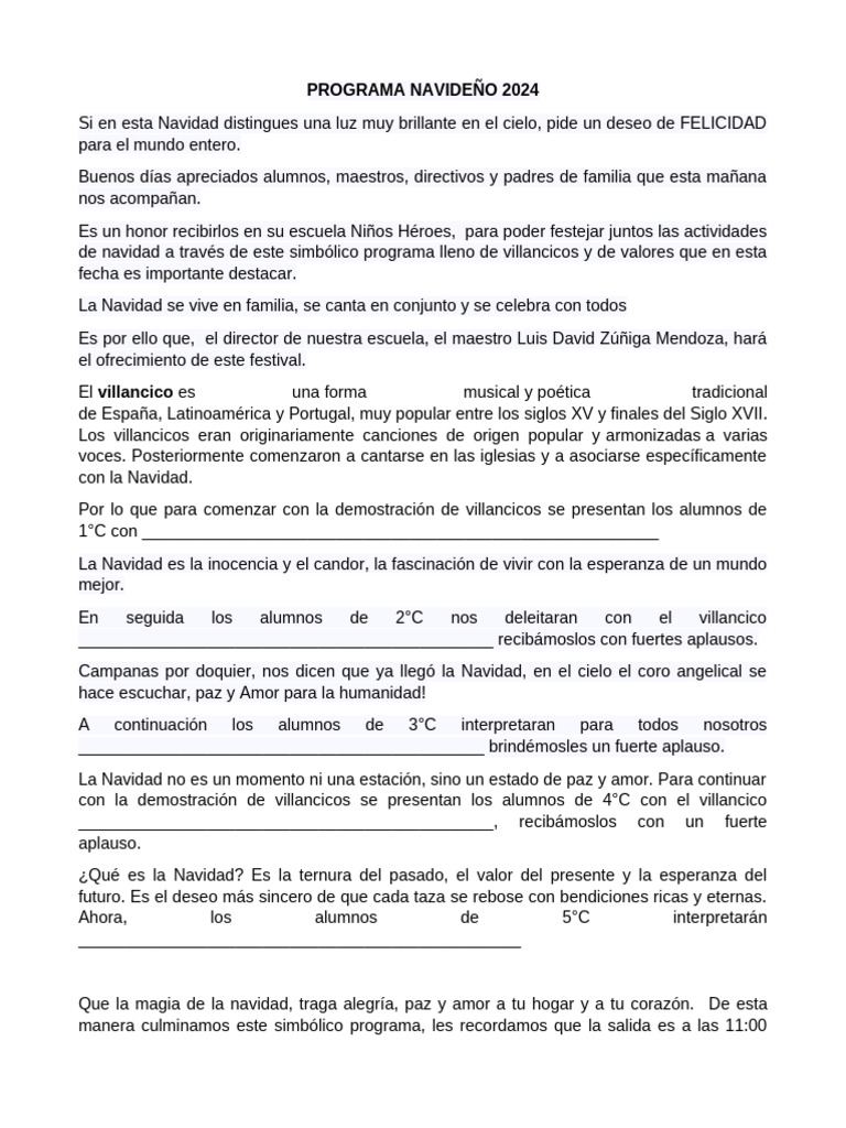 Programa Navideño 2024 | PDF | Navidad | Amor