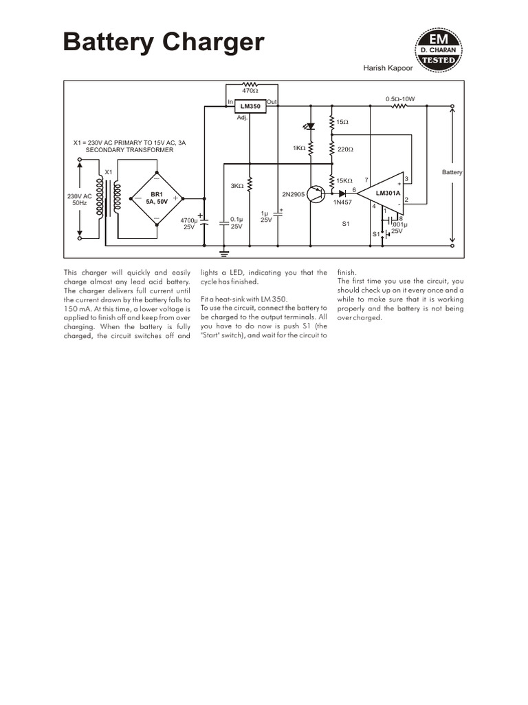 Efficient Lead Acid Battery Charger | PDF | Battery Charger ...