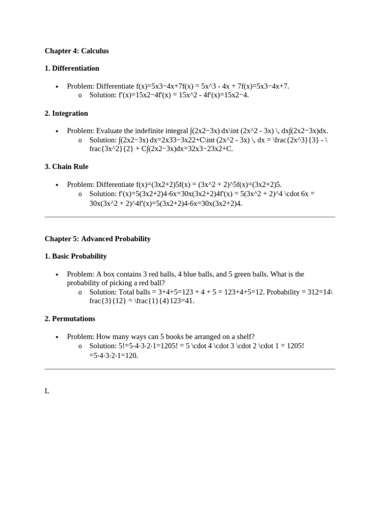 Calculus and Probability Problems Explained | PDF