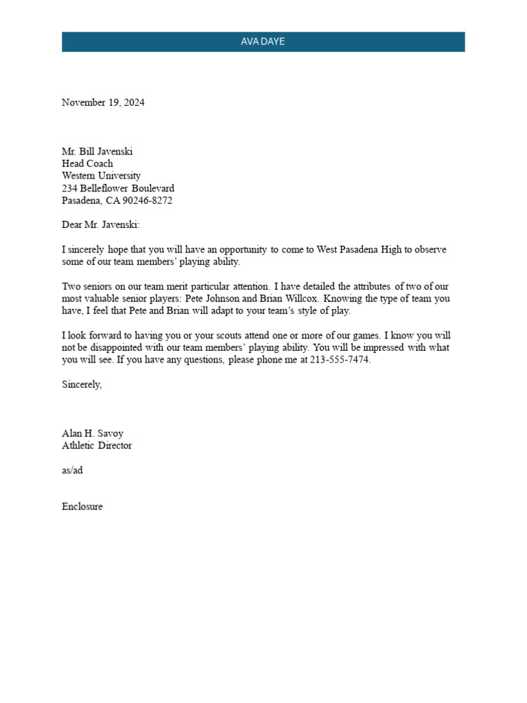 My First Business Letter | PDF