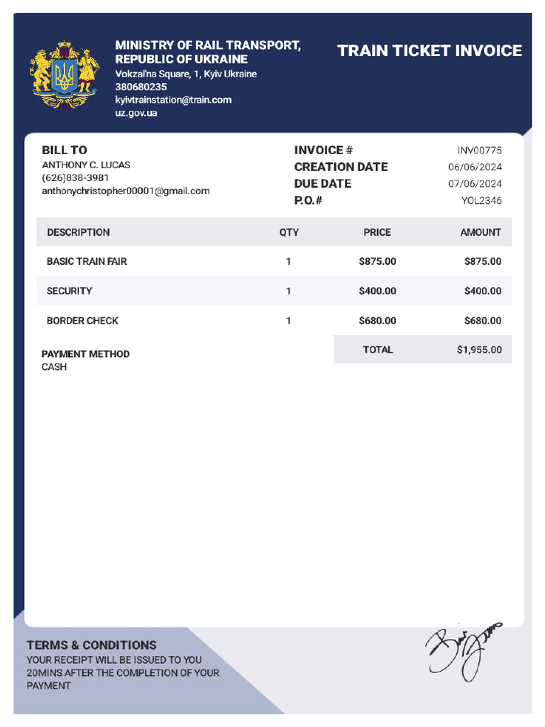 Anthony Lucas C Train Train Ticket | PDF