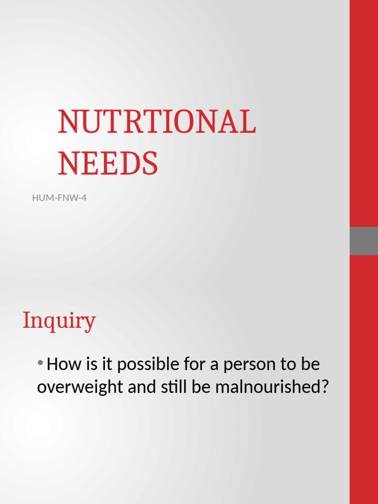 Nutrtional+needs+ (+4.1) 2 | PDF | Carbohydrates | Fat