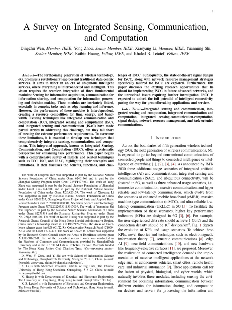 A Survey On Integrated Sensing Communication and Computation | PDF ...