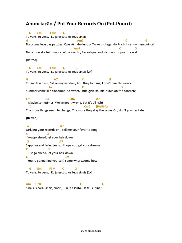 Letras de Músicas Populares e Seus Temas | PDF | Amor | Outono