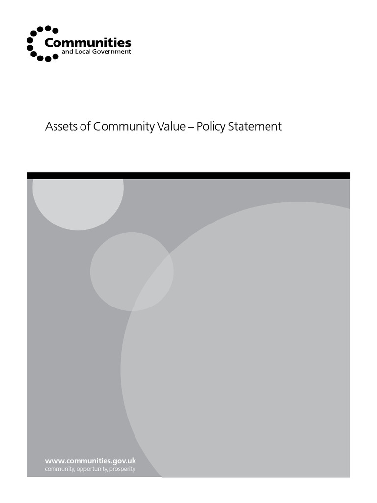 Assets of Community Value | PDF | Regulatory Compliance | Charitable ...