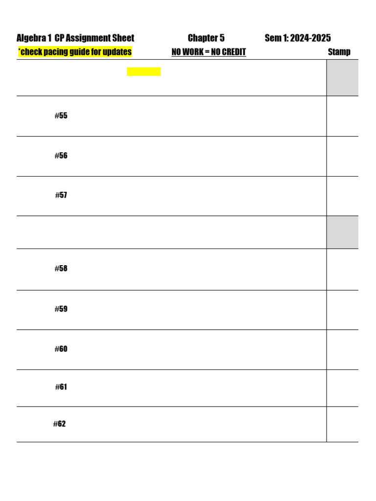 24-25 ALG 1CP CH 5 Pacing Guide | PDF | Mathematics | Mathematical ...