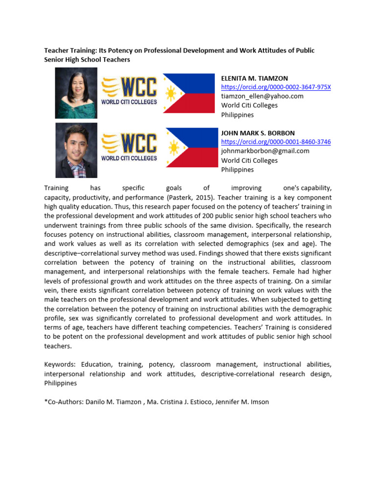 Impact of Teacher Training on Professional Growth | PDF | Teachers ...