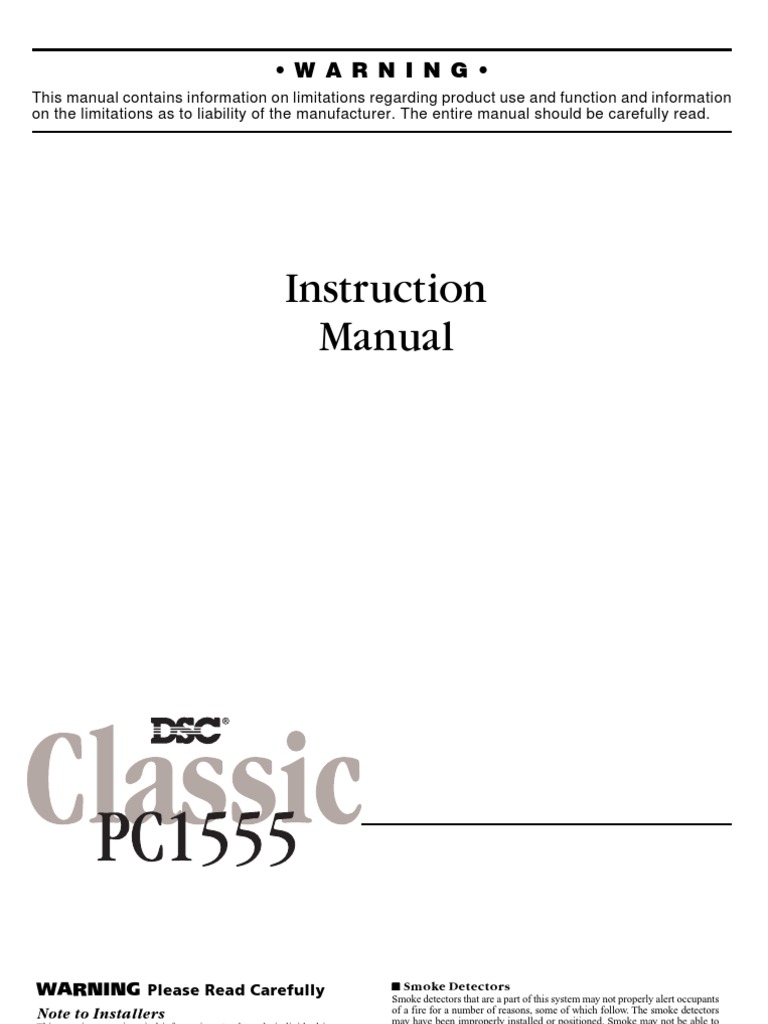 Alarm Manual DSC PC1555 | PDF