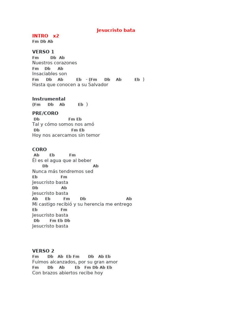 Jesucristo Basta Acordes 2024 Pdf