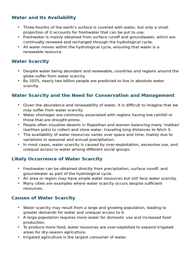 water resurces (1) | PDF | Water Scarcity | Dam