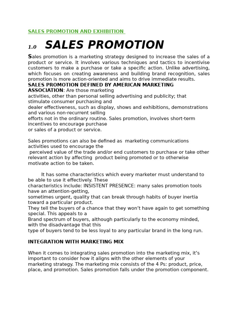 Effective Sales Promotion Strategies | PDF | Marketing | Target Audience