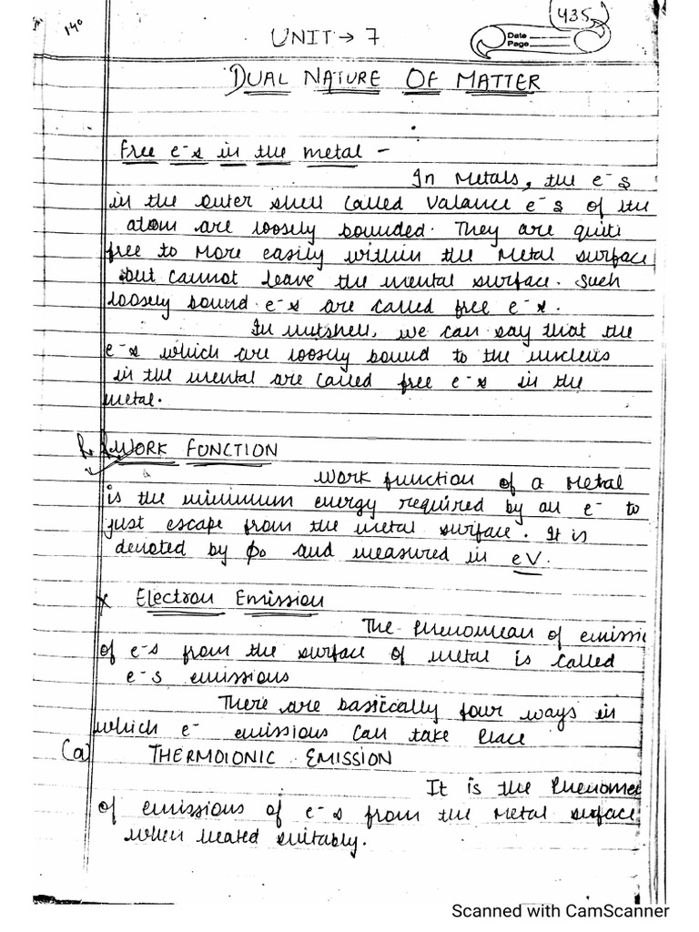 7 Dual Nature of Matter Theory Notes | PDF