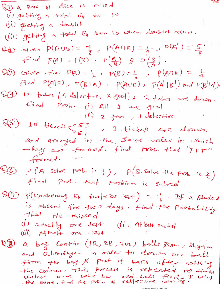Probability Practice Qs | PDF