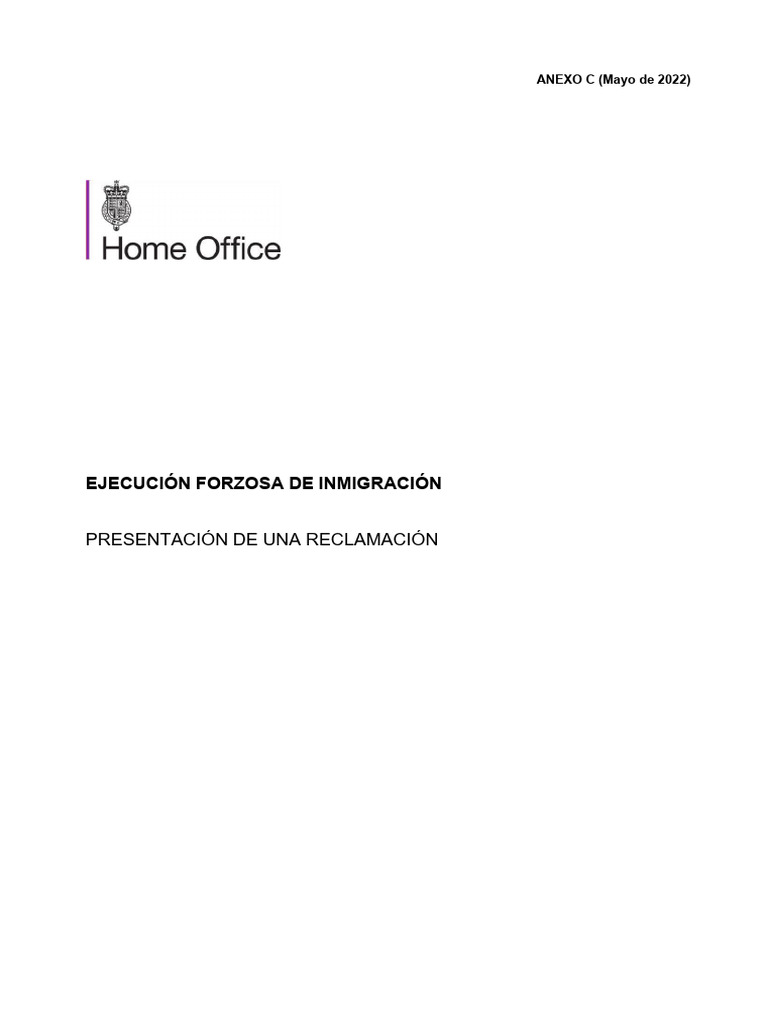 Annex C Making A Complaint DCF9 Form Spanish Translation | PDF ...