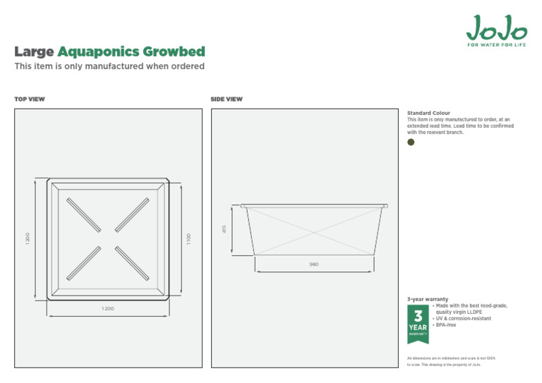 Large Aquaponics Growbed Specifications | PDF