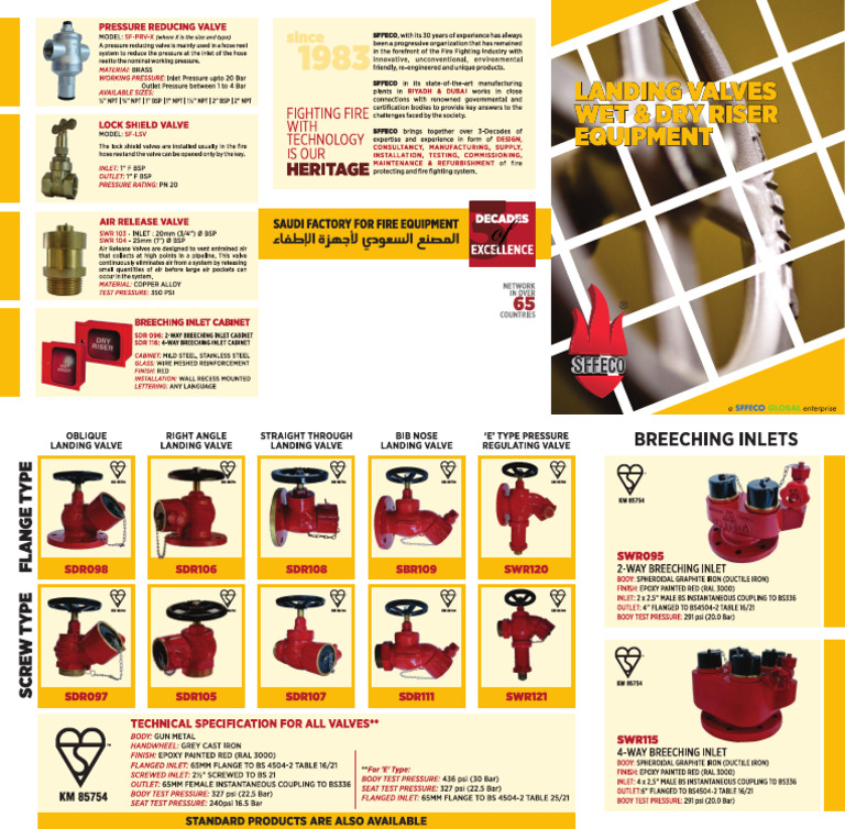 SFFECO Landing Valves & Breeching Inlet | PDF