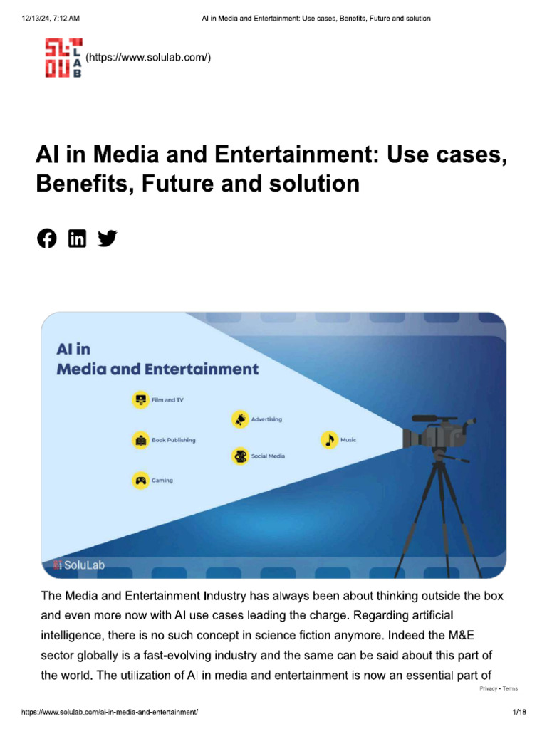 Ai in Media | PDF