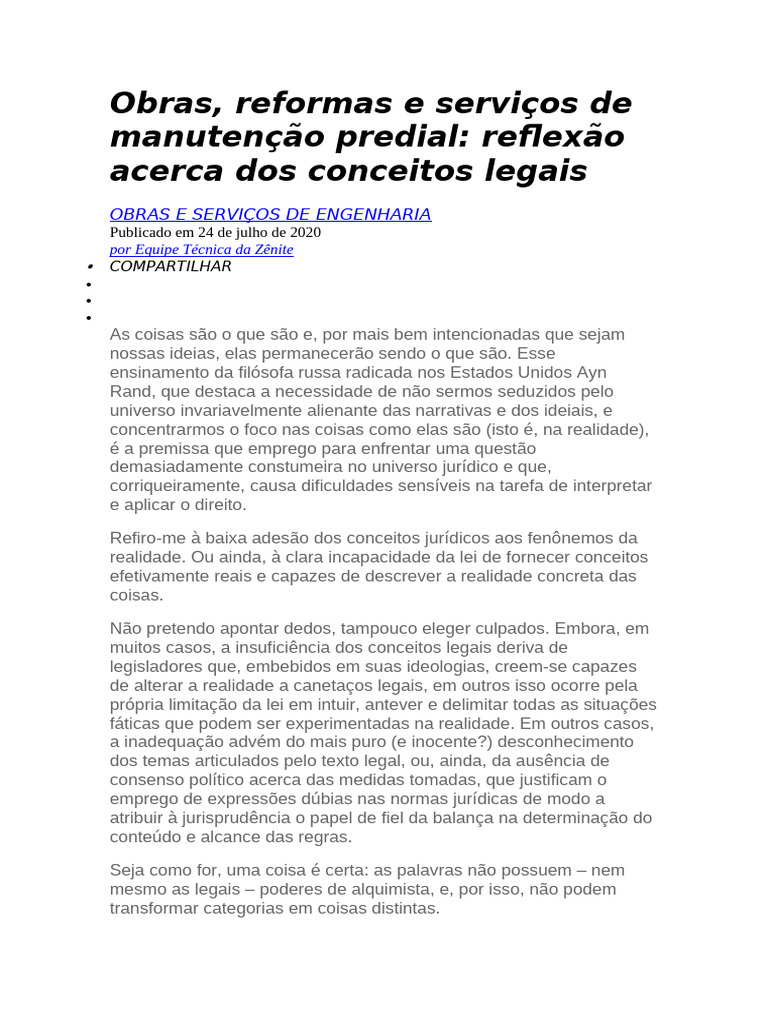 Conceitos de Obras e Manutenção Predial | PDF | Seguro