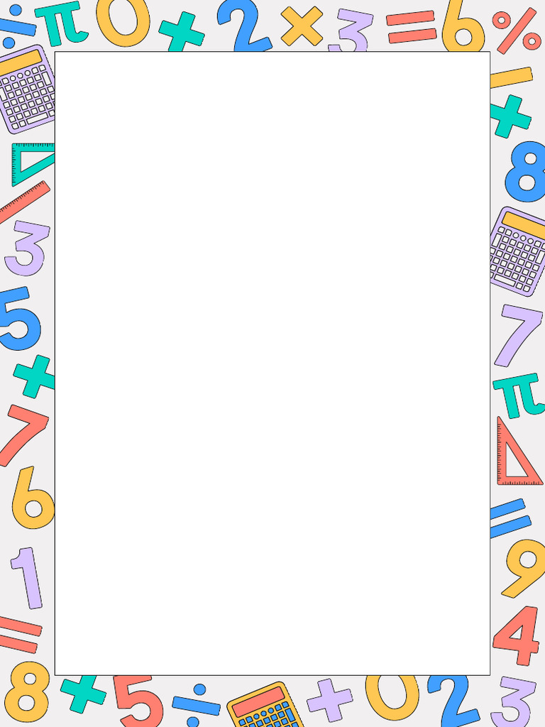 Yellow and Green Simple Illustrative Math Page Border | PDF
