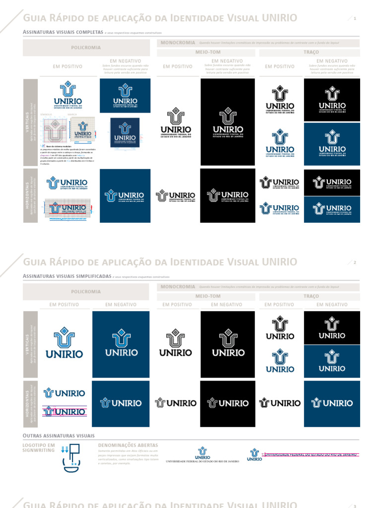 Guia de Identidade Visual UNIRIO | PDF | Cor | Design gráfico