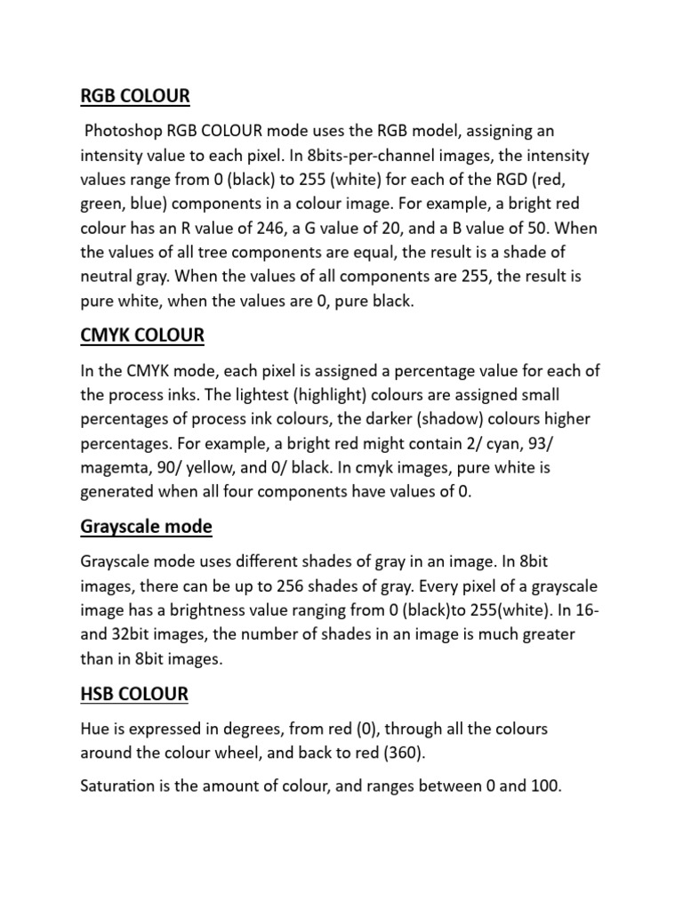 RGB and CMYK Color Modes Explained | PDF
