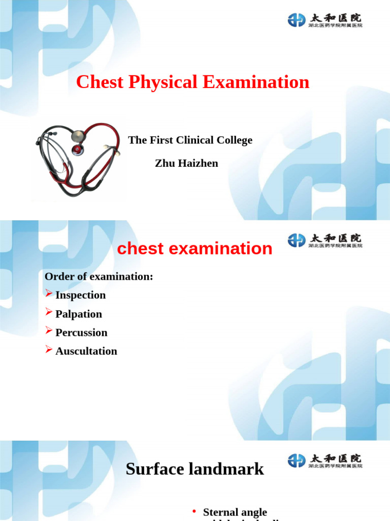 Physical Examiation of Respiratory System | PDF | Thorax | Lung